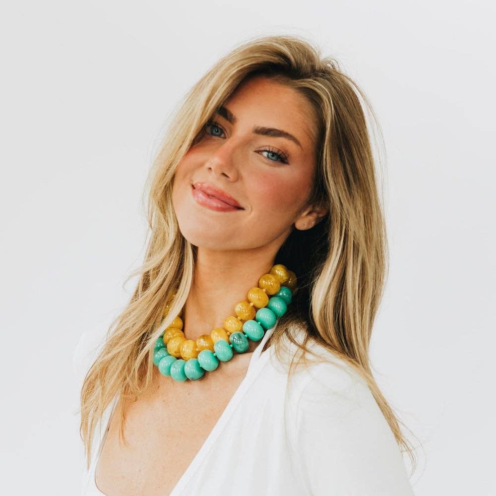 Bella Beaded Necklace : Teal