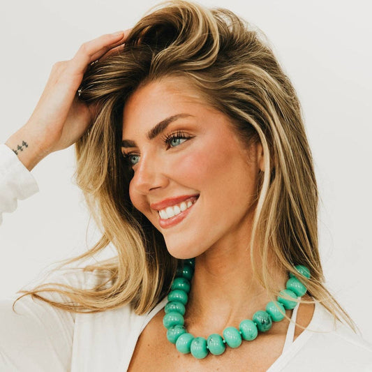 Bella Beaded Necklace : Teal
