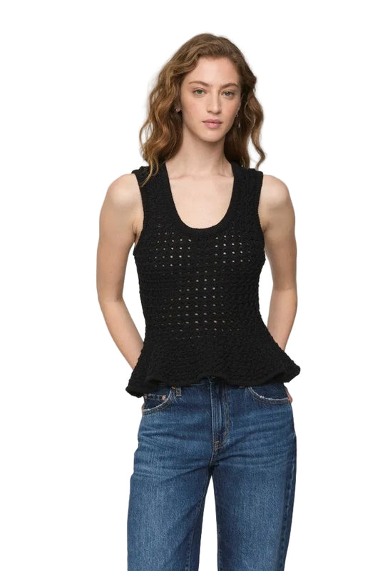 Anna Peplum Sweater- Black