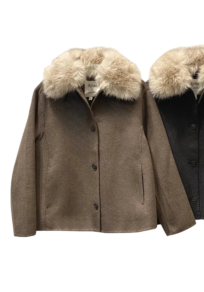 Clara Fur Trimmed Coat- Camel