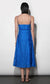 Abigail Embroidered Empire Waist Midi Dress-Blue