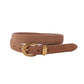 Suede Belt with Curved Gold Buckle- Camel