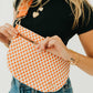 Westlyn Woven Bum Bag - Woven Checkered Orange
