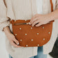 Gold Studded Westlyn Bum Bag: Chocolate