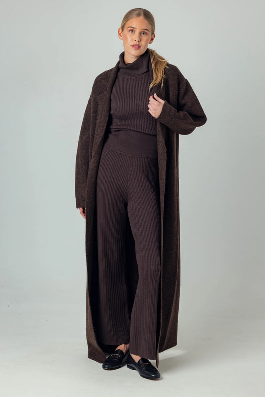 Emrys Long Coat- Umber