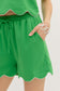 Scallop Tie Waist Short- Green