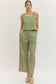 Botanical Button Down Tank- Green