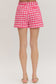 Plaid Shorts with Horsebits- Pink