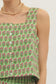Botanical Button Down Tank- Green
