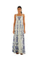 Flowers Arch Pleated Maxi Dress- Off White