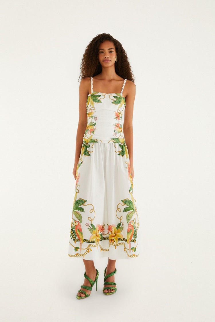 Tropical Royal Midi Dress