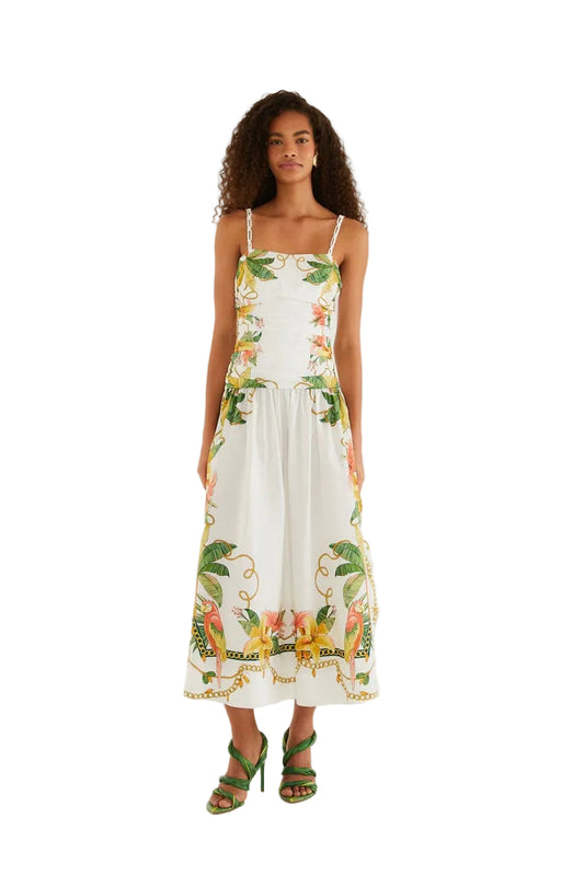 Tropical Royal Midi Dress