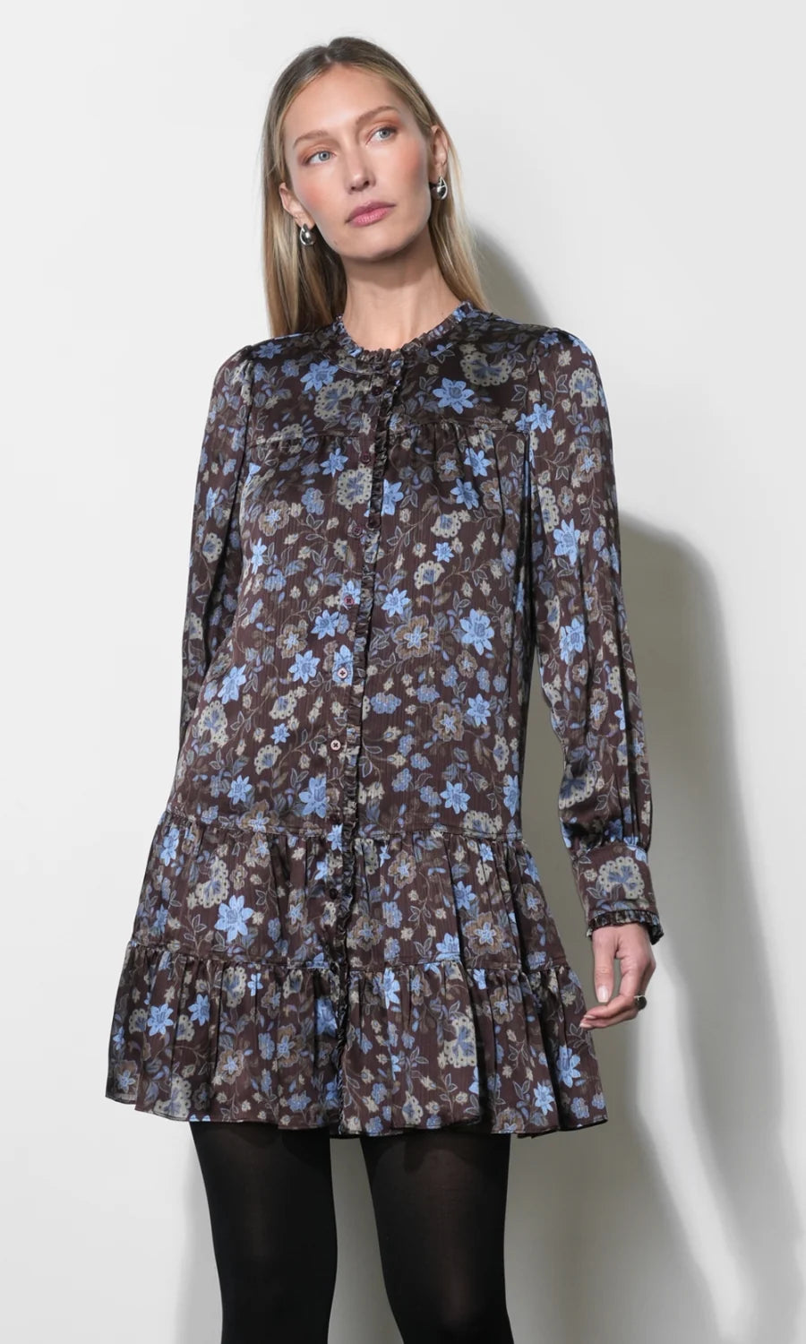 Winnie Popover Mini Dress- Dark Brown