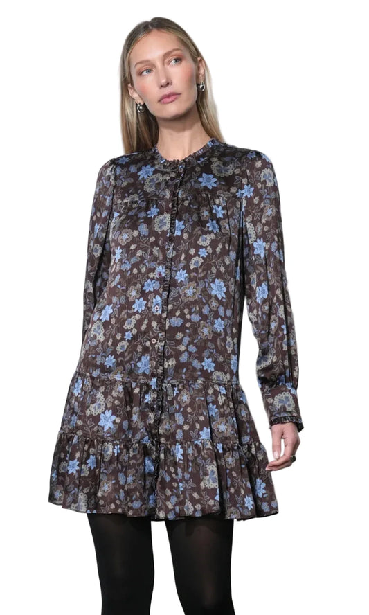 Winnie Popover Mini Dress- Dark Brown