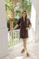 Eyelet Button Front Shirt Dress- Hot Fudge
