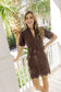 Eyelet Button Front Shirt Dress- Hot Fudge