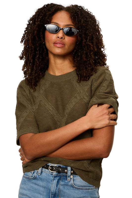 Diamond Short Sleeve Sweater- Kalamata