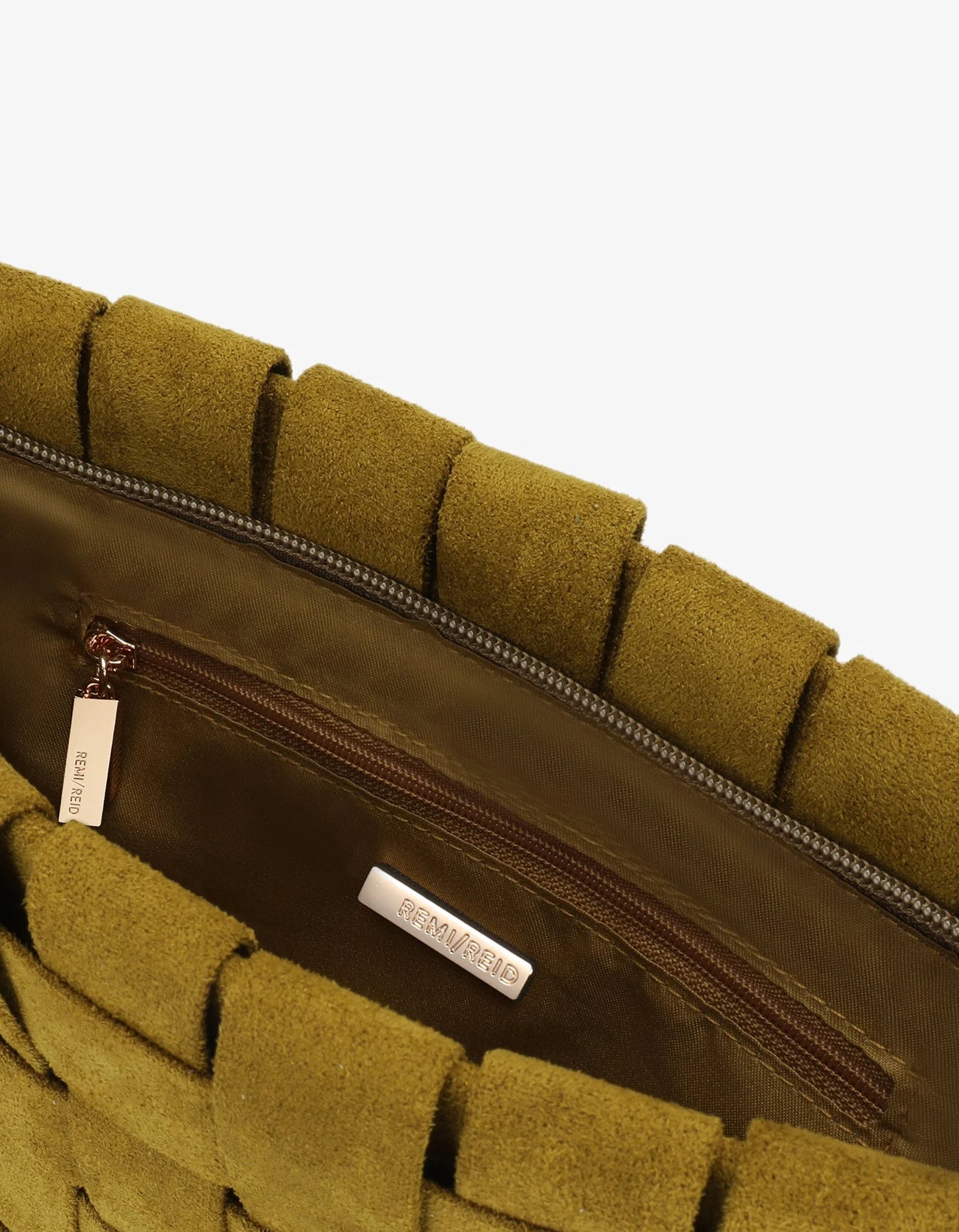 Lindy Woven Faux Suede Clutch- Chartruese