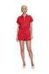 Meg Zip Front Romper- Ruby