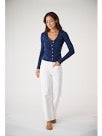 Pointelle Cardigan- Navy