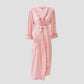 Women's Long Lightweight Robe- Pink with Red