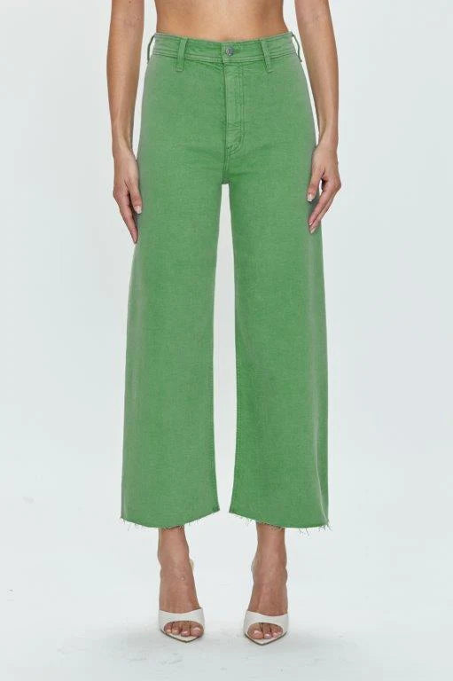 Penny Crop High Waisted Jeans- Avocado