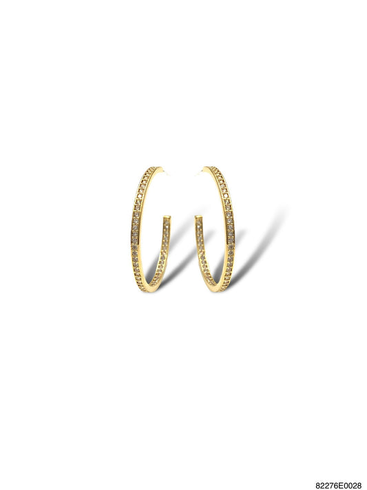 Sophia Thin CZ Hoop- Gold