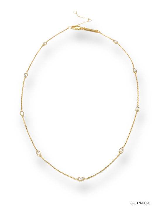 Harper Short Necklace- Pear cut