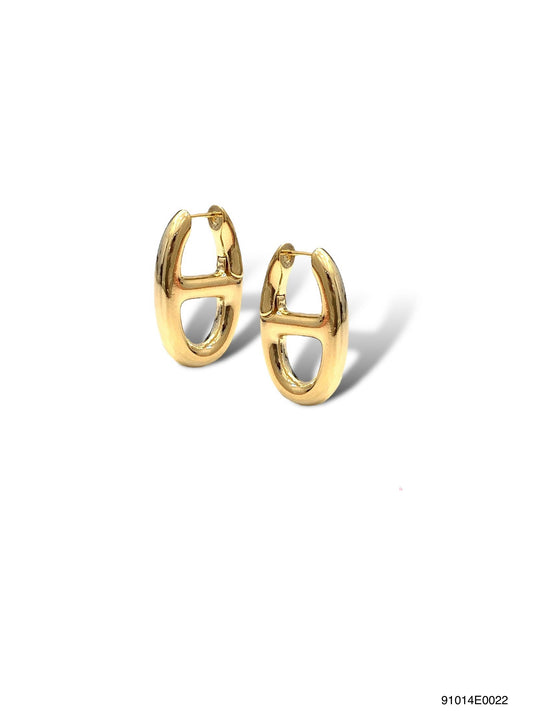 Maeve Mariner Link Hoop- Gold