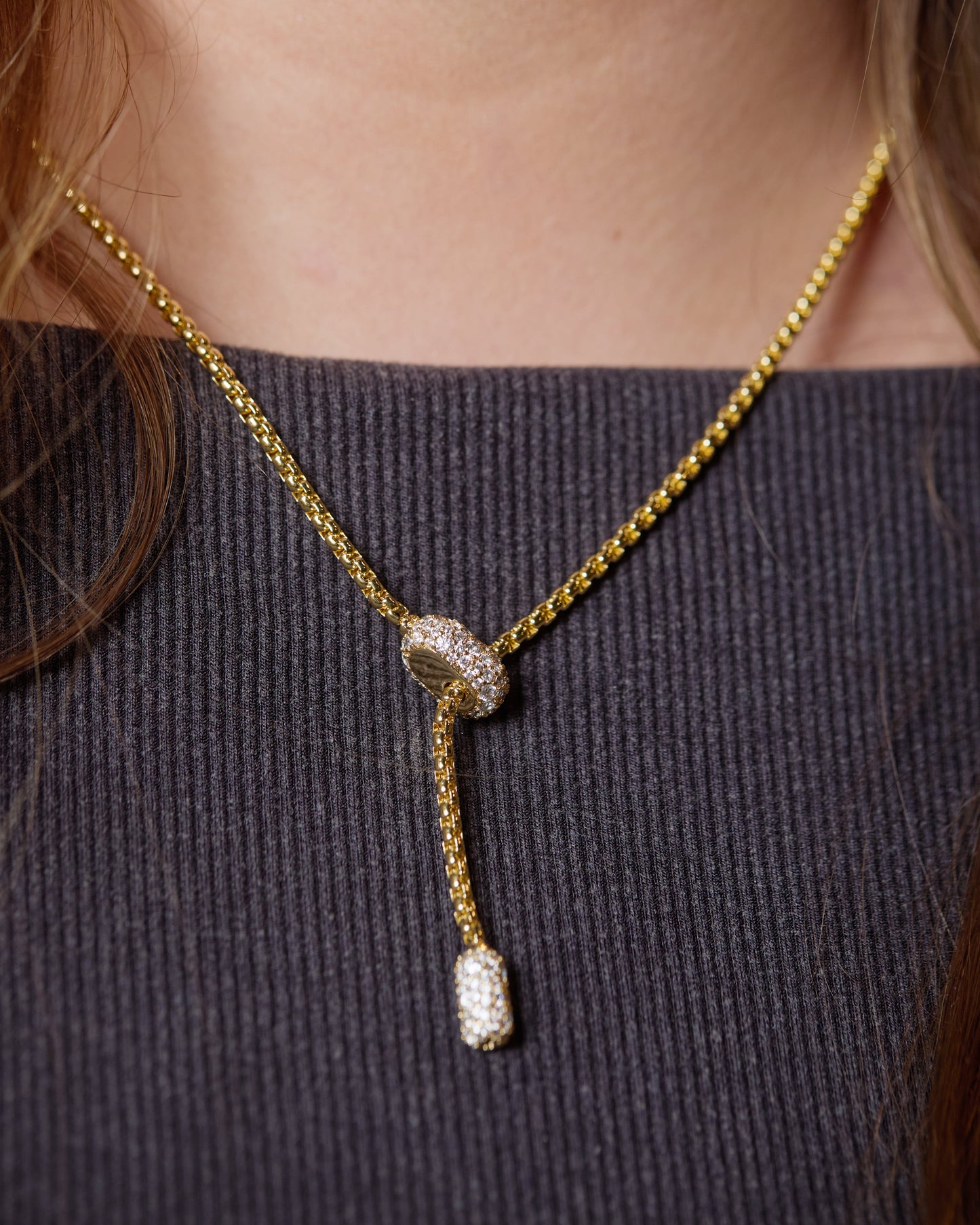 Maya mini lariat necklace- Gold