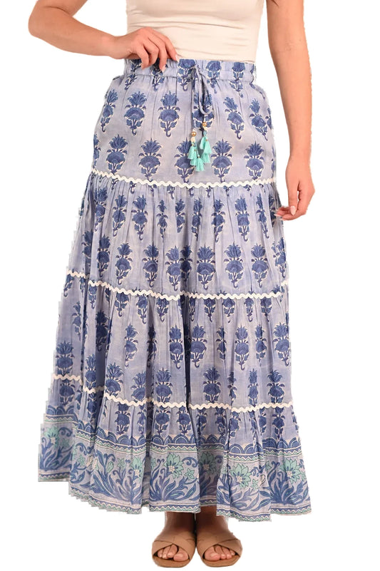 Shira Maxi Skirt- Lotus Crest