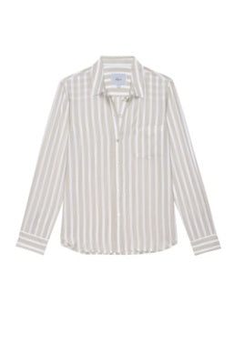 Wren Button Down Shirt- Natural Stripe