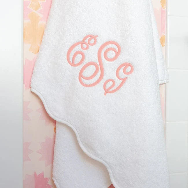 Scallop Bath Towel- White/White