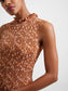 Camille Smocked Dress-Honey Bronze