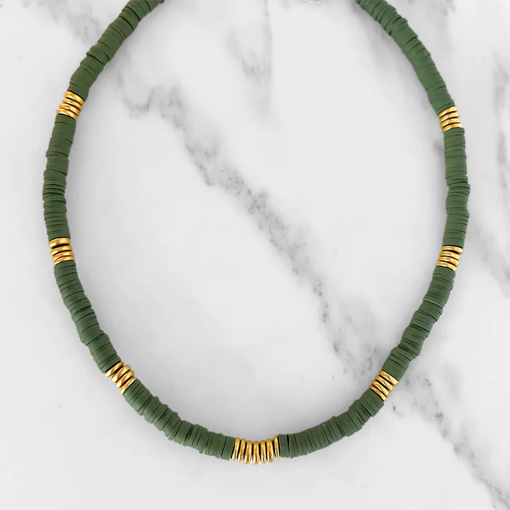 Army Green & Gold Necklace