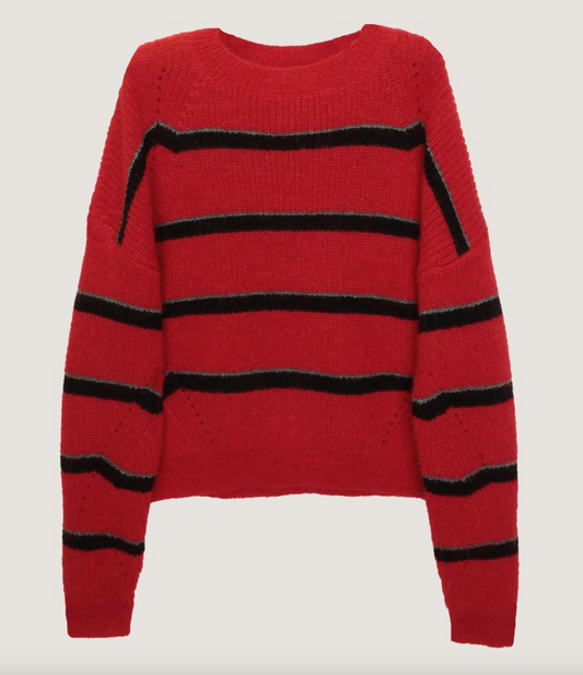 Stripe Sweater- Red/Black
