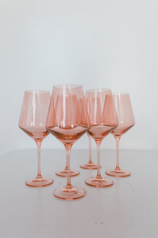 Estelle Colored Stemware- Blush Pink (SET OF 6)