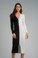 Colorblock Sweater Dress- Black/White