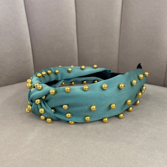 Ball Deco Headband- Olive