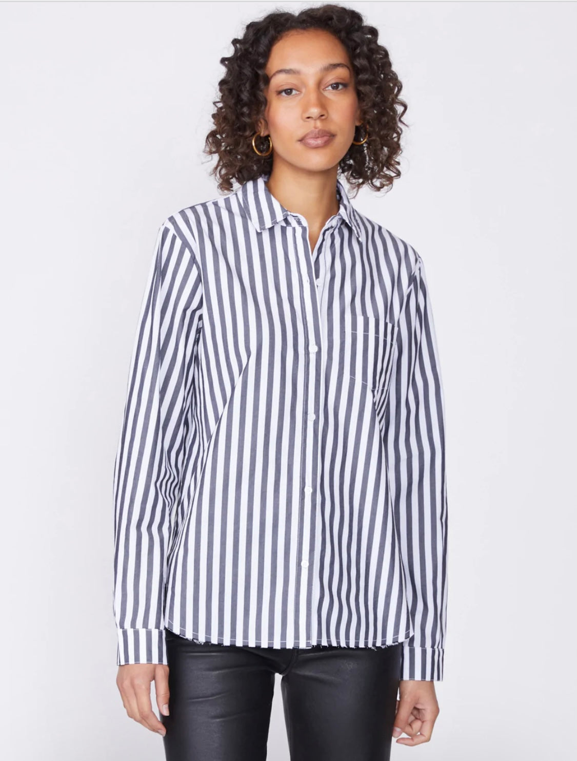Mod Stripe Classic Shirt-Black/White