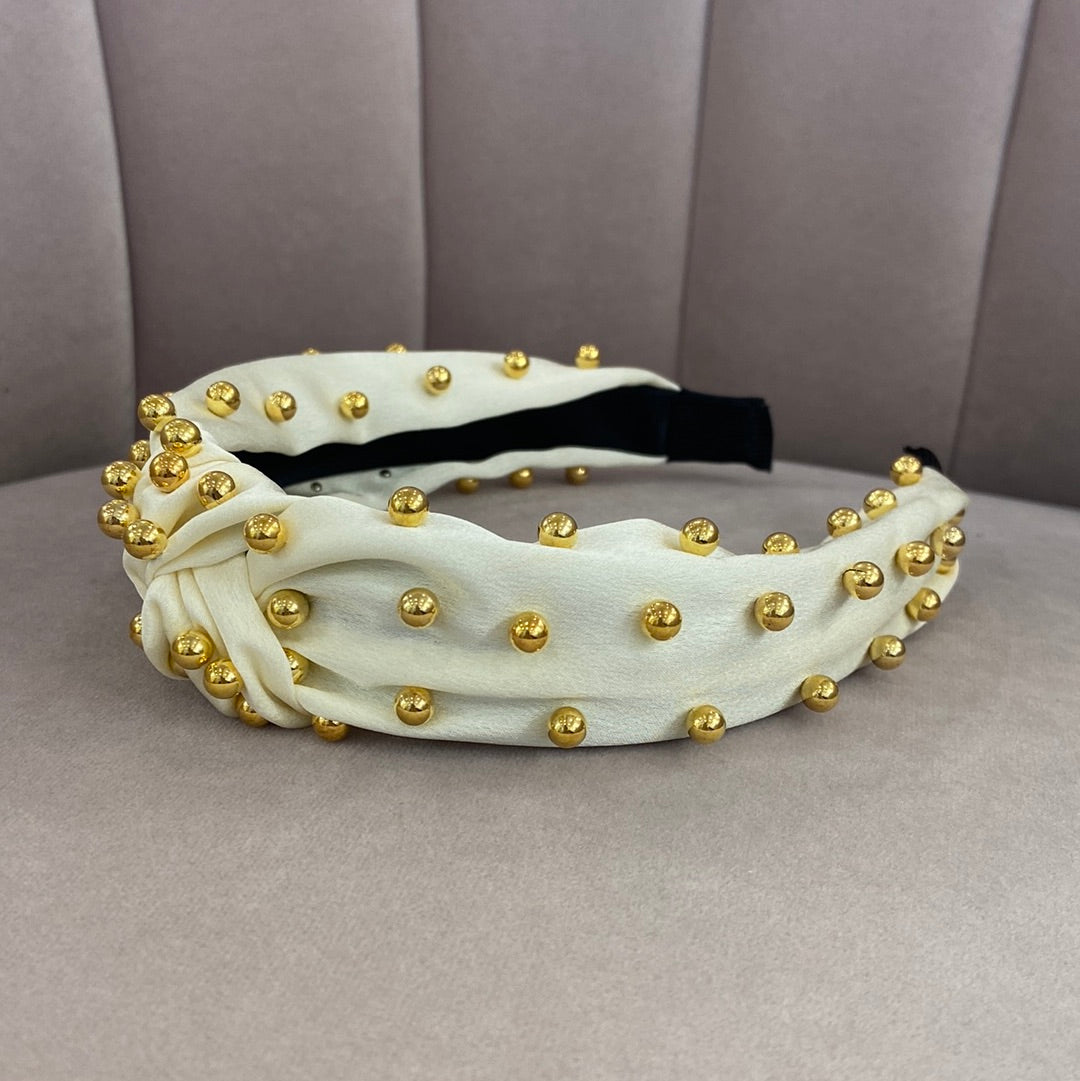Ball Deco Headband- Ivory
